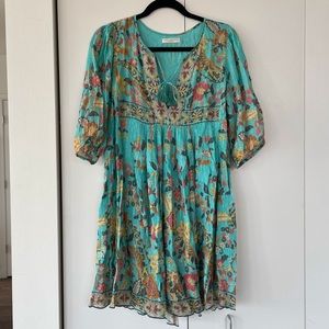 ✨ Spell & the Gypsy Collective Turquoise/Blue/Floral Dress ✨